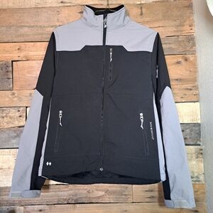 Black Diamond Men's Black Gray Ripstop Fleece Ski Snowboard Shell Jacket Sz Med